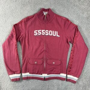 Triple Five Soul Track‎ Jacket Full Zip-Up Streetwear Burgundy Women's M VTG NWT
